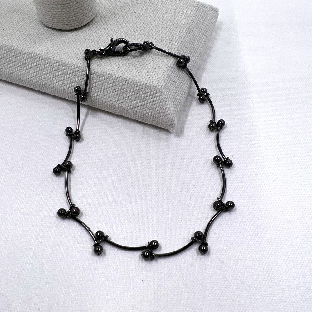 Black Toned 8 ½” Bar Chain Bracelet/Anklet